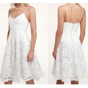 NWT Lulu's Nora Lee Sleeveless Lace Midi Dress With Pockets  in White Size XS